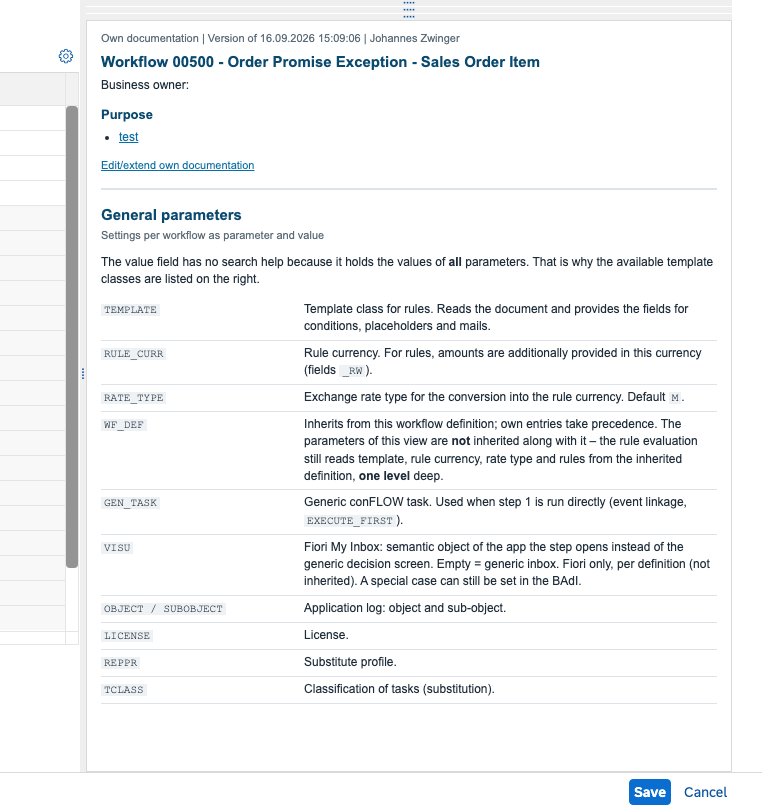 Your own documentation above the standard documentation