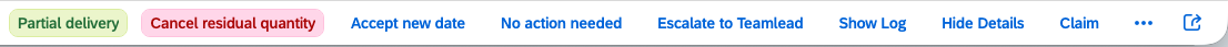 Coloured buttons in the Fiori My Inbox