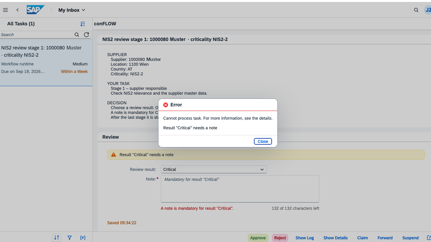 Error: result Critical needs a note